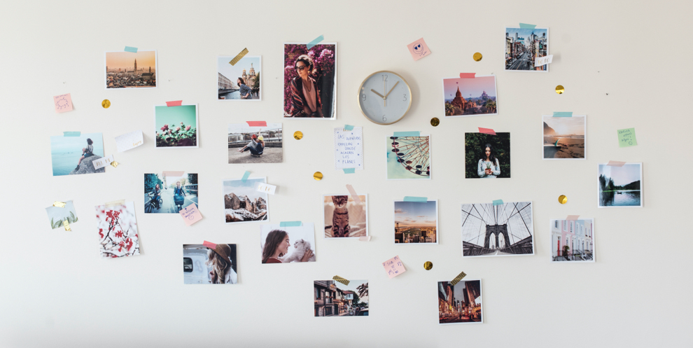 decorar pared con fotos