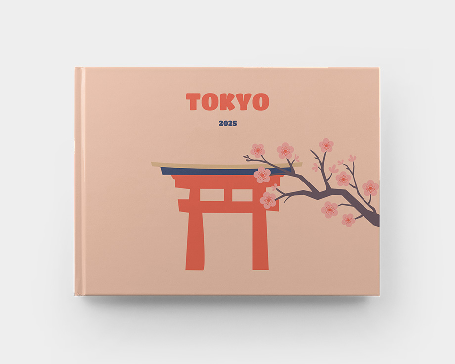 Álbum de fotos apaisado con tapa dura y tapa de Tokio