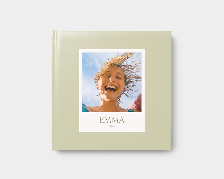 Álbum de fotos cuadrado XL con tapa de color verde apagado