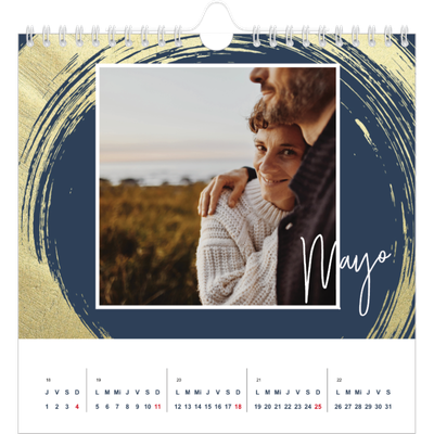 Calendarios Cuadrados — Fondos de pincel dorado [portada]