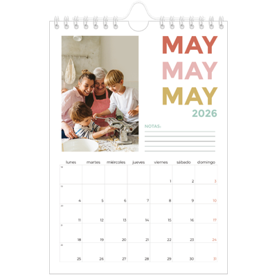 Calendario personalizado A5 — Tipografía colorida [portada]
