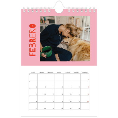 Calendario personalizado A5 — Divertido y colorido [Febrero]