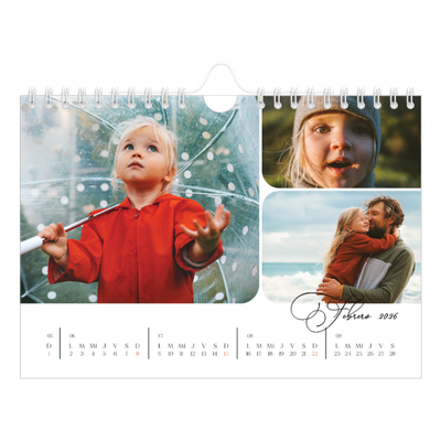Calendario personalizado A5 — Fotos y caligrafía [Febrero]