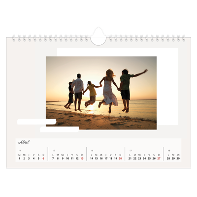 Calendario A4 horizontal — Tonos apagados [Abril]