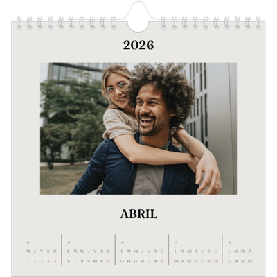 Calendarios Cuadrados — Marfil simple [Abril]