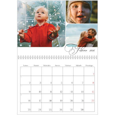Calendario personalizado doble A4 — Fotos y caligrafía [Febrero]