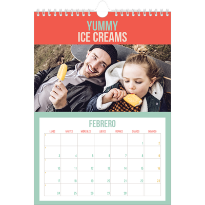Calendario personalizado A4 — Brillante y bonito [Febrero]