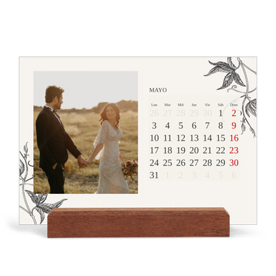 Calendario de mesa con base de madera - apaisado  — Tinta y hiedra [portada]