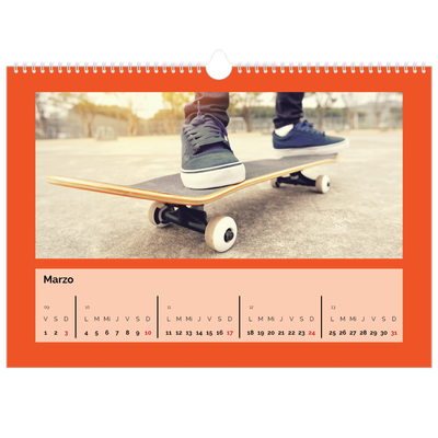 Calendario A3 horizontal — Brillante y llamativo [Marzo]