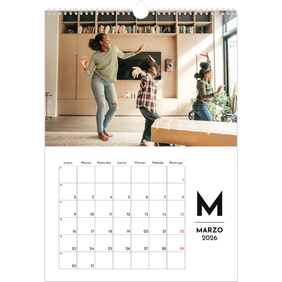 Calendarios A3 — Letra destacada [Marzo]