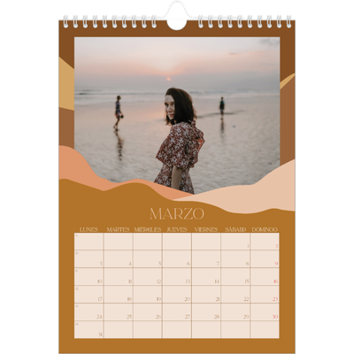 Calendario personalizado A4 — Montañas neutrales [Marzo]