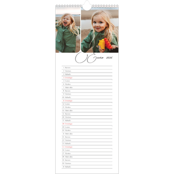 Calendario de cocina (15 x 40 cm) — Fotos y caligrafía