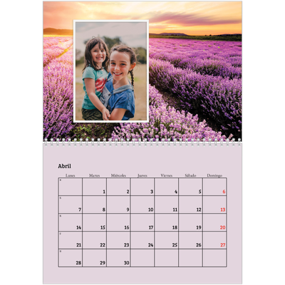 Calendario personalizado doble A4 — Cuatro estaciones [Abril]