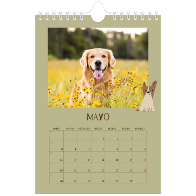 Calendario personalizado A5 — Cachorro juguetón [portada]