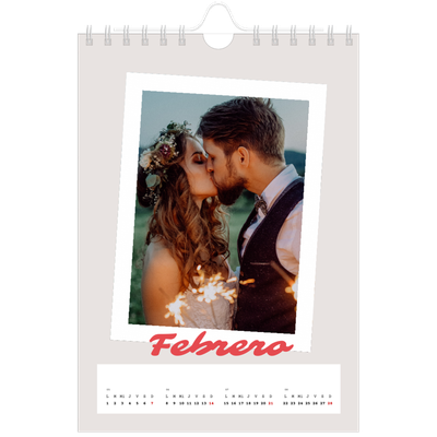 Calendario personalizado A5 — Firmado en carmín [Febrero]