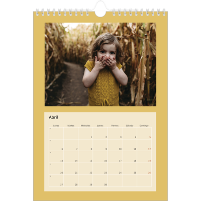 Calendario personalizado A4 — Colores de la tierra [Abril]