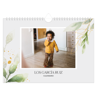 Calendario A4 horizontal — Salpicado floral [portada]