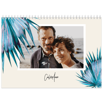 Calendario personalizado doble A4 — Flores pintadas [portada]