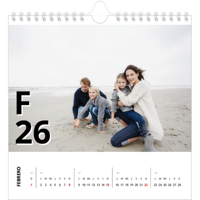 Calendarios Cuadrados — Estilo de letra [Febrero]