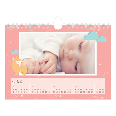 Calendario personalizado A5 — Animalitos [Abril]