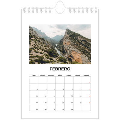 Calendario personalizado A5 — Foto simple [Febrero]