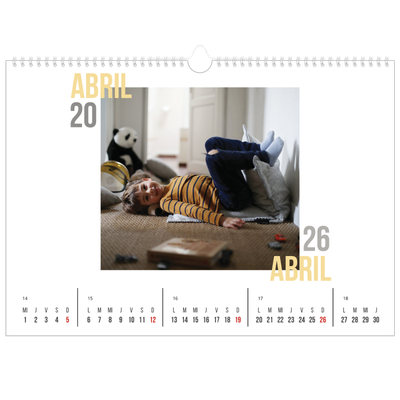 Calendario A3 horizontal — Tipo de pareja [Abril]