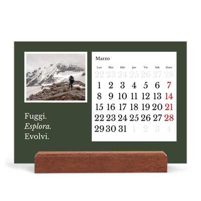 Calendario de mesa con base de madera - apaisado  — Tierra editorial [Marzo]