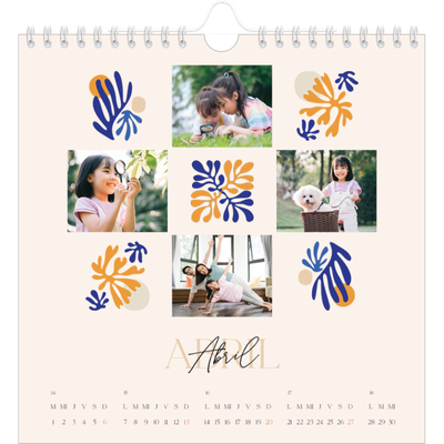 Calendarios Cuadrados — Coral minimalista [portada]