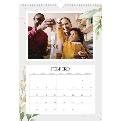 Calendarios A3 — Salpicado floral [Febrero]