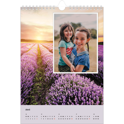 Calendario personalizado A4 — Cuatro estaciones [Abril]