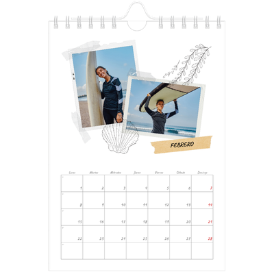 Calendario personalizado A5 — Scrapbook con estilo [Febrero]