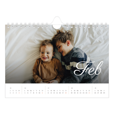 Calendario personalizado A5 — Mes escrito a mano [Febrero]