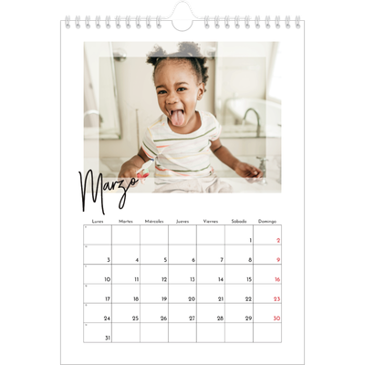 Calendario personalizado A4 — Marco transparente [Marzo]
