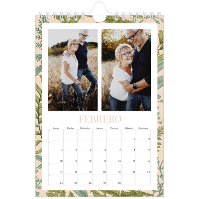 Calendario personalizado A5 — Tapiz floral [Febrero]