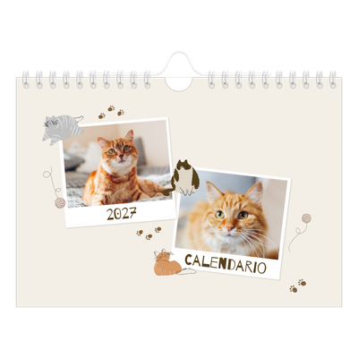Calendario personalizado A5 — Gatito juguetón [portada]