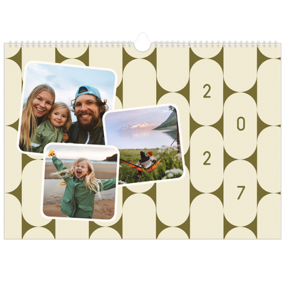 Calendario A3 horizontal — Patrones retro [portada]