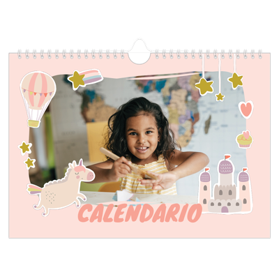 Calendario A4 horizontal — Unicornio arcoíris [portada]