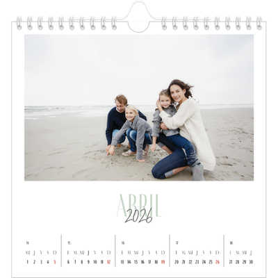 Calendarios Cuadrados — Tipografía mixta [Abril]