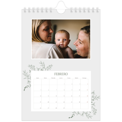 Calendario personalizado A5 — Flores dibujadas [Febrero]