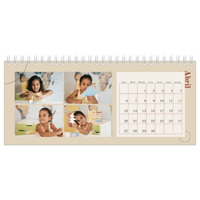 Calendarios de mesa — Texto asimétrico [Abril]