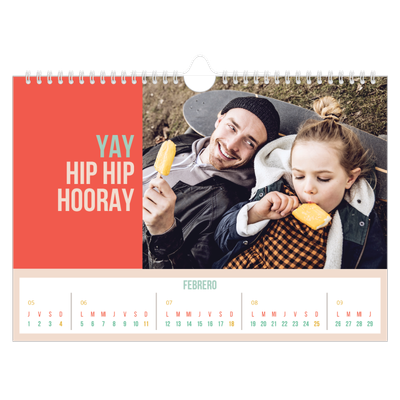 Calendario A4 horizontal — Brillante y bonito [Febrero]
