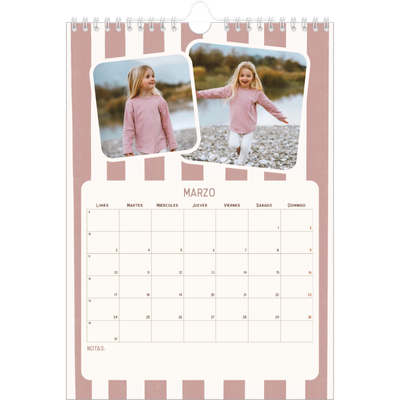 Calendario personalizado A4 — Patrones retro [Marzo]