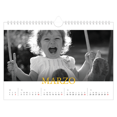 Calendario A4 horizontal — Estilo Heritage [Marzo]