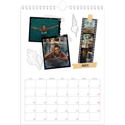 Calendario personalizado A4 — Scrapbook con estilo [Abril]