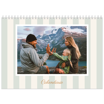 Calendario personalizado doble A4 — Letras y rayas [portada]
