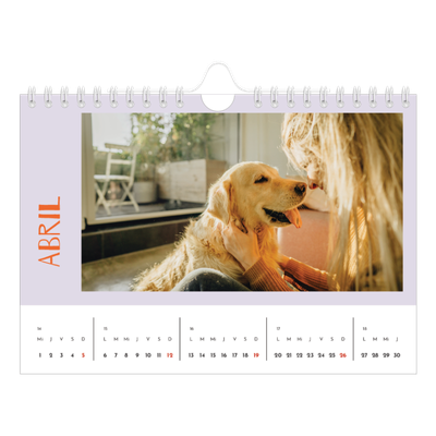 Calendario personalizado A5 — Divertido y colorido [Abril]