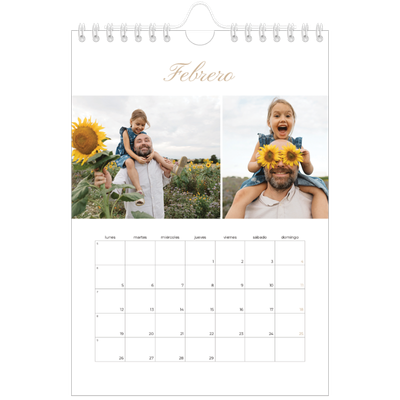 Calendario personalizado A5 — Cajas de tiras de fotos [Febrero]