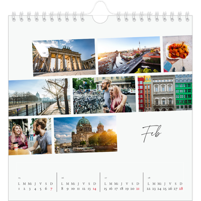 Calendarios Cuadrados — Descanso de la ciudad [Febrero]