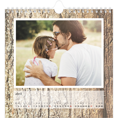 Calendarios Cuadrados — Corteza de árbol [Abril]