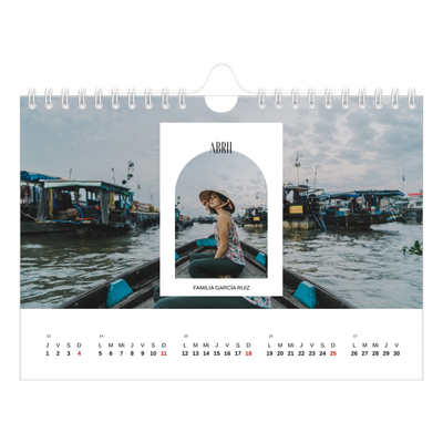 Calendario personalizado A5 — El arco abierto [Abril]